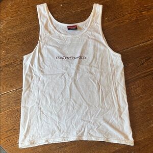 Vintage Quicksilver Mens White Sleeveless Tank Top Size Small Surfing Boarding